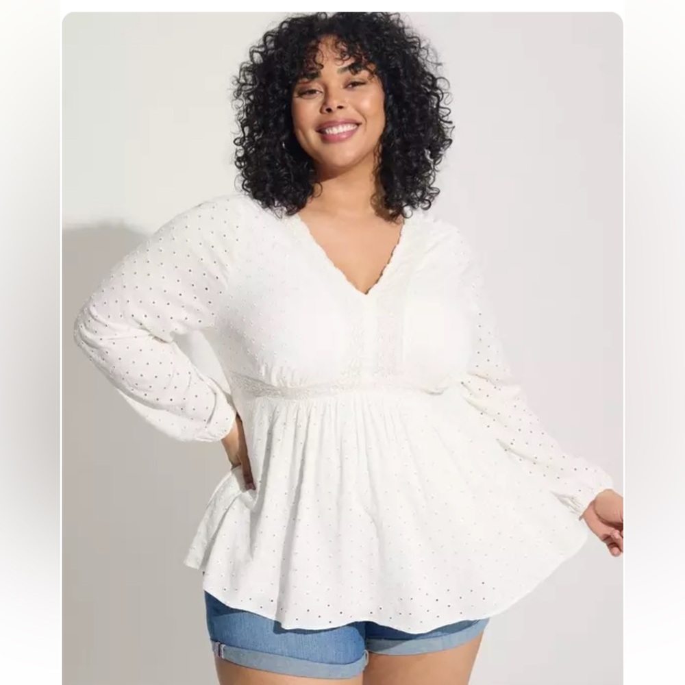 🆕Torrid Babydoll Eyelet Top C3